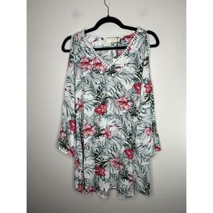 Solitaire Swim Women's Floral Beach Cover Up Dress Pullover Size Small NWT